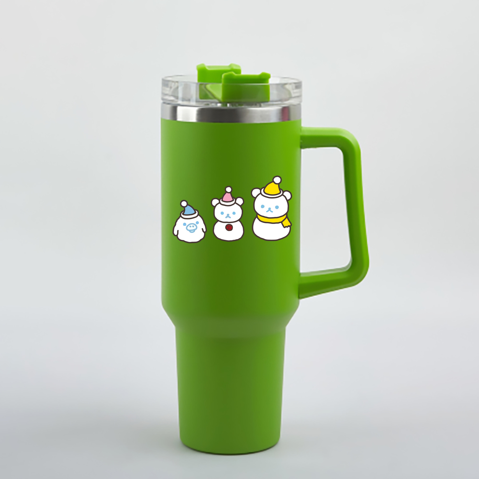 （画像用） リラックマ リラックマ キイロイトリ Rilakkuma Korilakkuma Kiiroitori 1200mL車用タンブラー - クリスタルステッカー（プラスチックストロー付き）